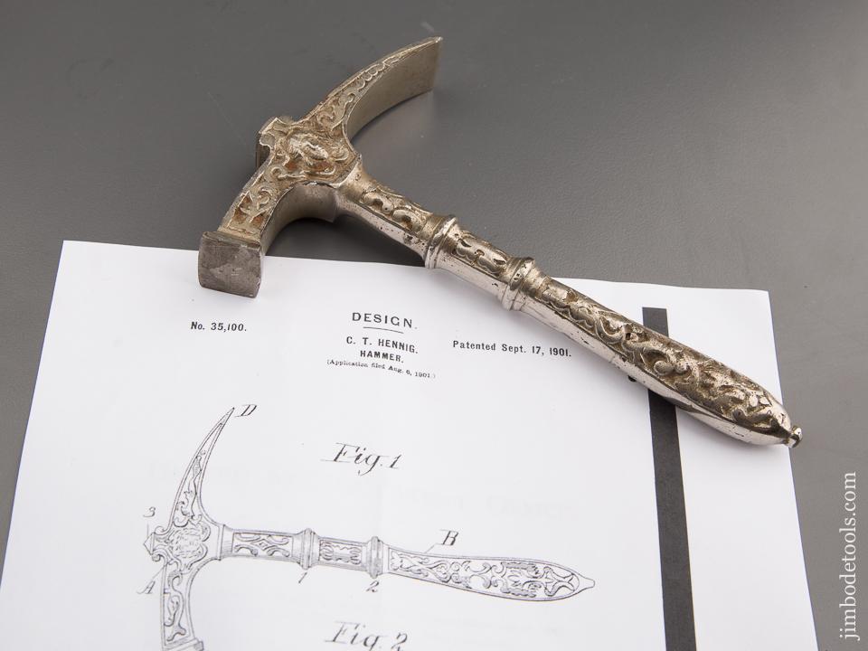 Minty! HENIG's Patent September 17, 1901 Ornate Hammer - 87086U