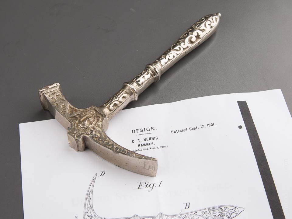 Minty! HENIG's Patent September 17, 1901 Ornate Hammer - 87086U