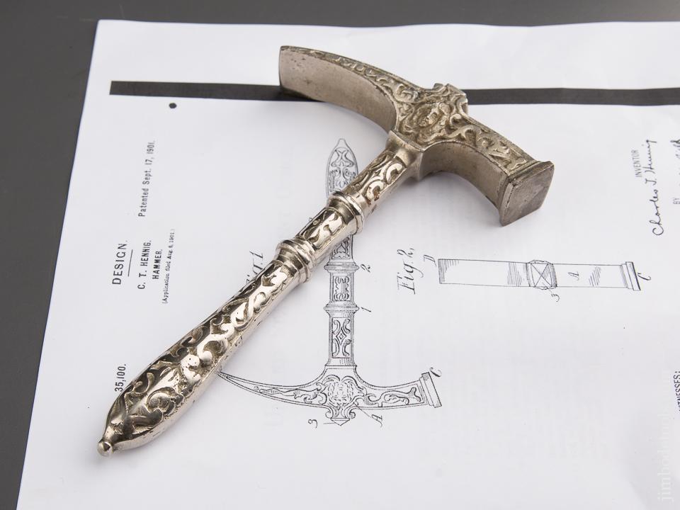 Minty! HENIG's Patent September 17, 1901 Ornate Hammer - 87086U