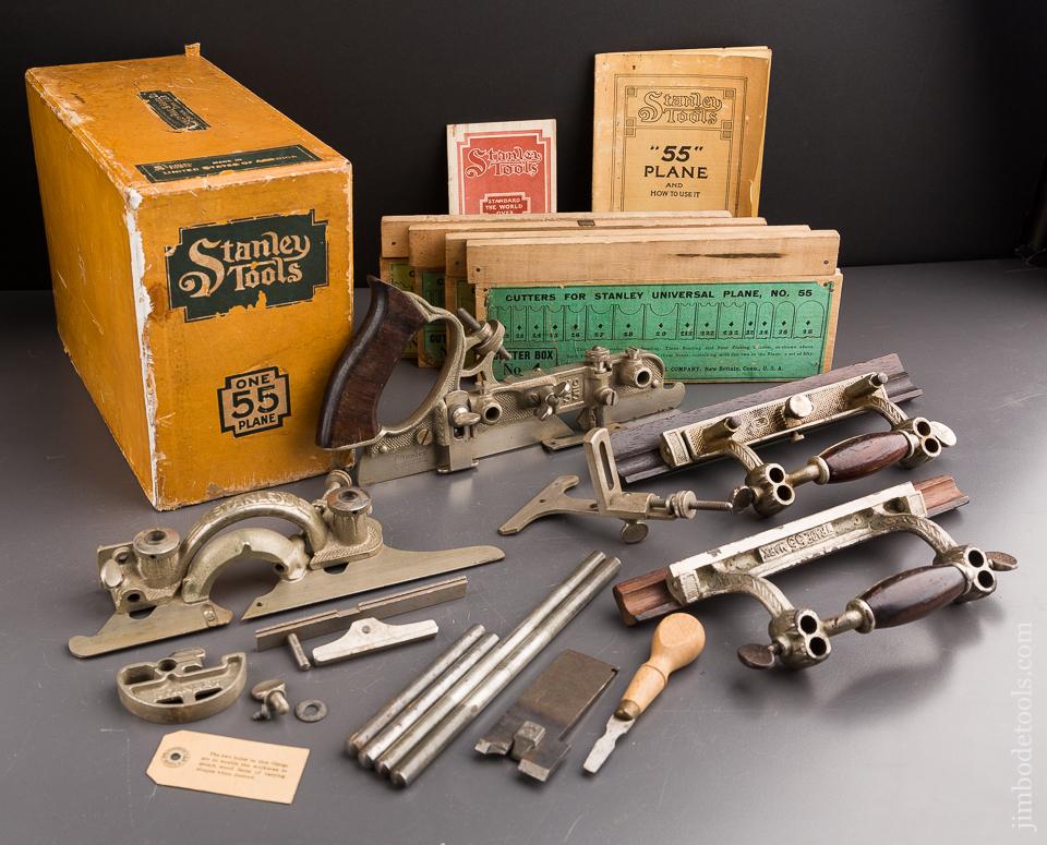 STANLEY No. 55 Combination Plane Type 11 circa 1910-14 NEAR MINT and 100% COMPLETE in Original Box - 87103