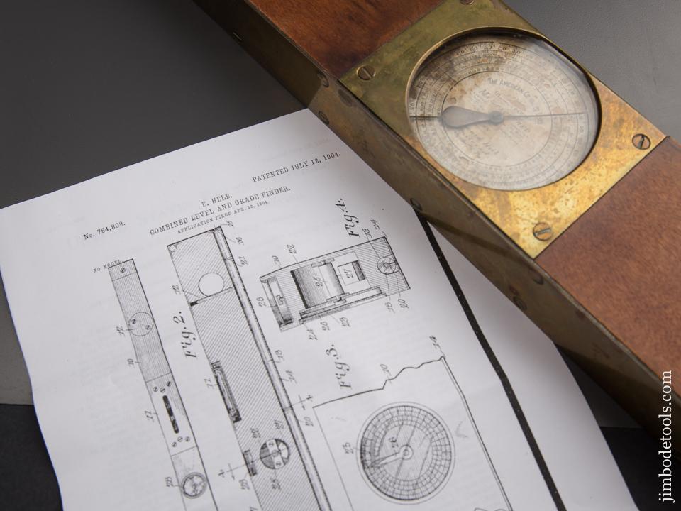 RARE and Fine! 24 inch HELB July 12, 1904 Patent THE AMERICAN Combined Level and Grade Finder - 87109