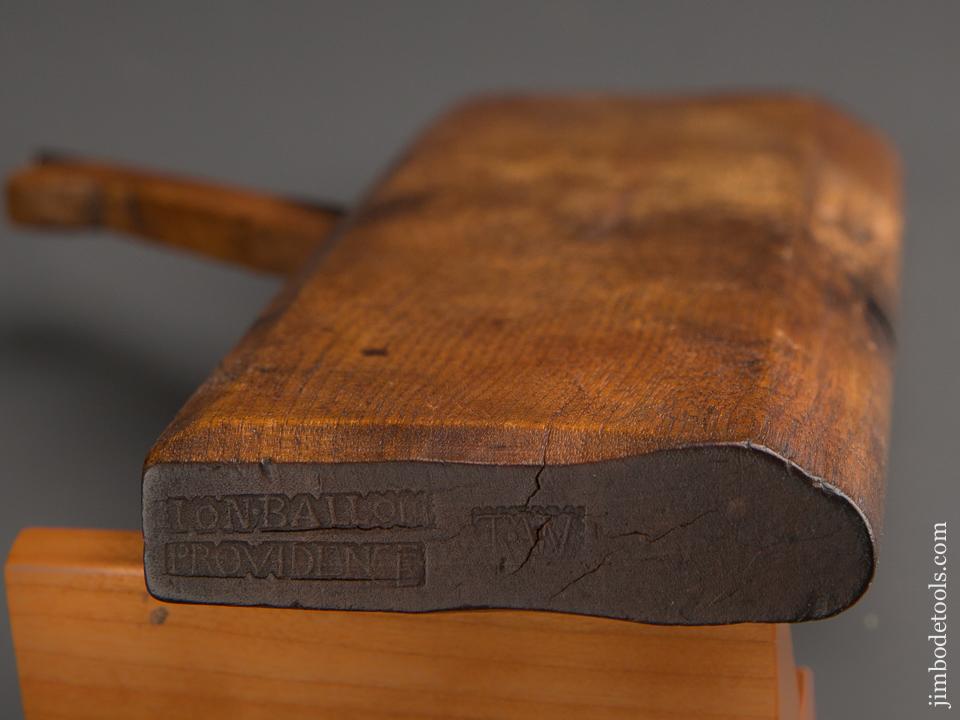 18th Century 10 1/4 inch Yellow Birch 1/2 inch Round Molding Plane by ION. BALLOU PROVIDENCE circa 1751-69 GOOD+ - 87118U