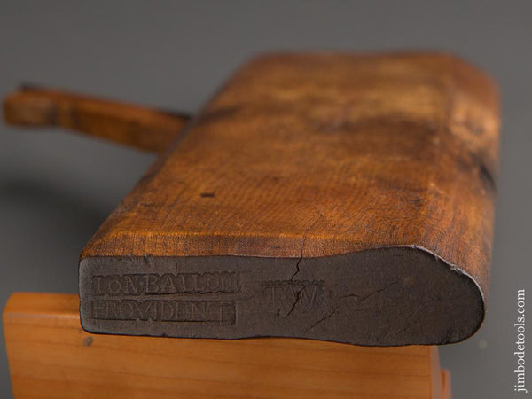18th Century 10 1/4 inch Yellow Birch 1/2 inch Round Molding Plane by ION. BALLOU PROVIDENCE circa 1751-69 GOOD+ - 87118U