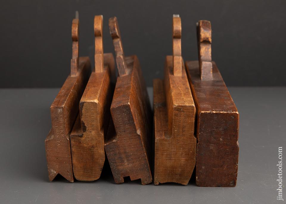 Set of Five J. BURKE Planes circa 1844 GOOD+ to FINE 3 Stars -- 87119