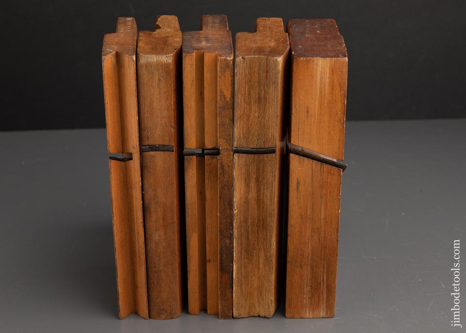 Set of Five J. BURKE Planes circa 1844 GOOD+ to FINE 3 Stars -- 87119