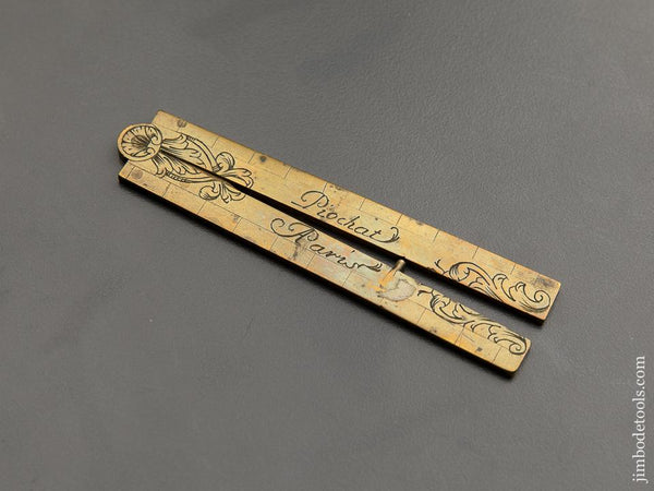 RARE! 300 Year Old! Demi-Pied de Roy or Royal Half Foot Rule by PIOCHAT PARIS - 87122