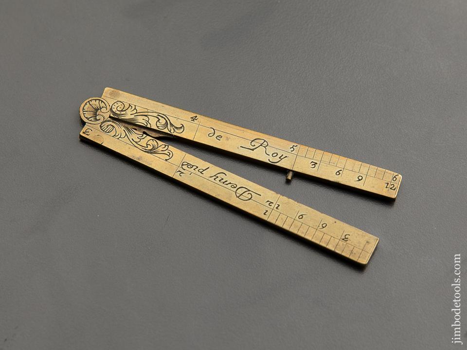 RARE! 300 Year Old! Demi-Pied de Roy or Royal Half Foot Rule by PIOCHAT PARIS - 87122