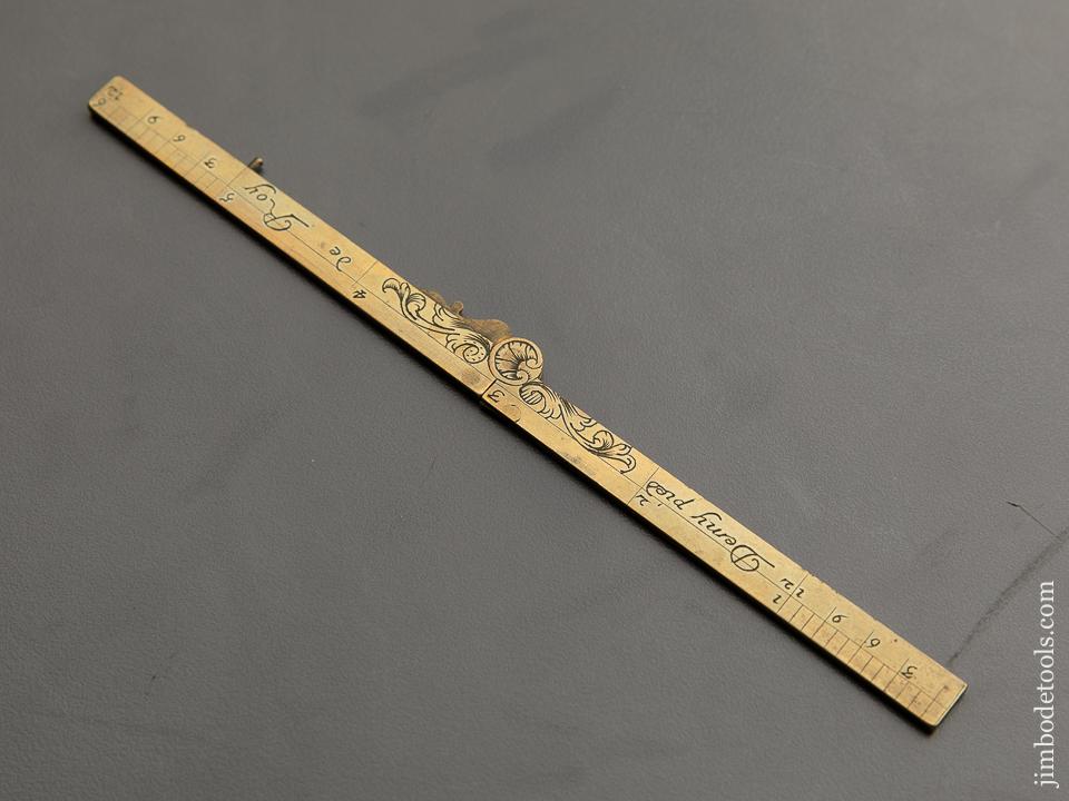 RARE! 300 Year Old! Demi-Pied de Roy or Royal Half Foot Rule by PIOCHAT PARIS - 87122