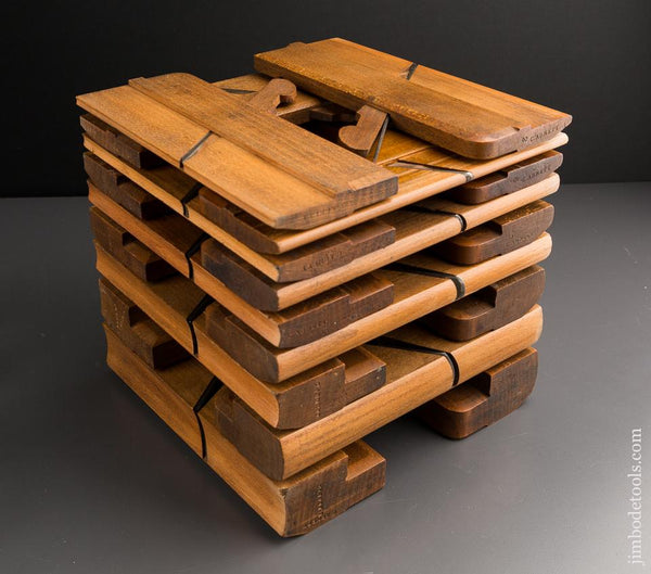 CRISP and Complete Matched Set of 18 SKEWED Hollows & Rounds EVENS Moulding Planes by JOHN MOSELEY & SON London circa 1862-1880 NEAR MINT - 87164