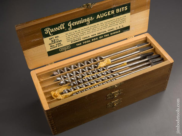 Complete Set of 13 RUSSELL JENNINGS Auger Bits EXTRA FINE in Original 3 Tiered Box - 87205