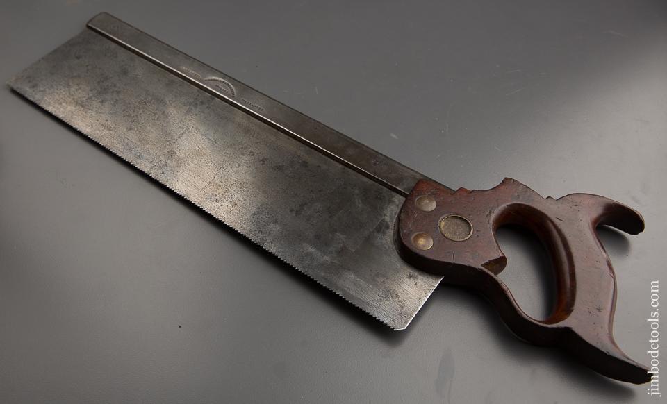 Extra Fine EARLY 1876 Medallion 12 point 14 inch Rip DISSTON Back Saw - 87226