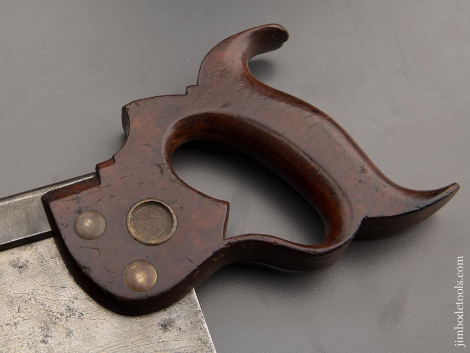 Extra Fine EARLY 1876 Medallion 12 point 14 inch Rip DISSTON Back Saw - 87226