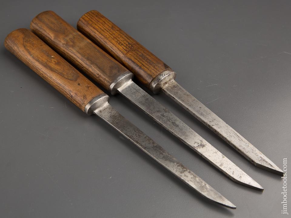 Set of Three MOULSON BROS Pig Sticker Mortise Chisels - 87235