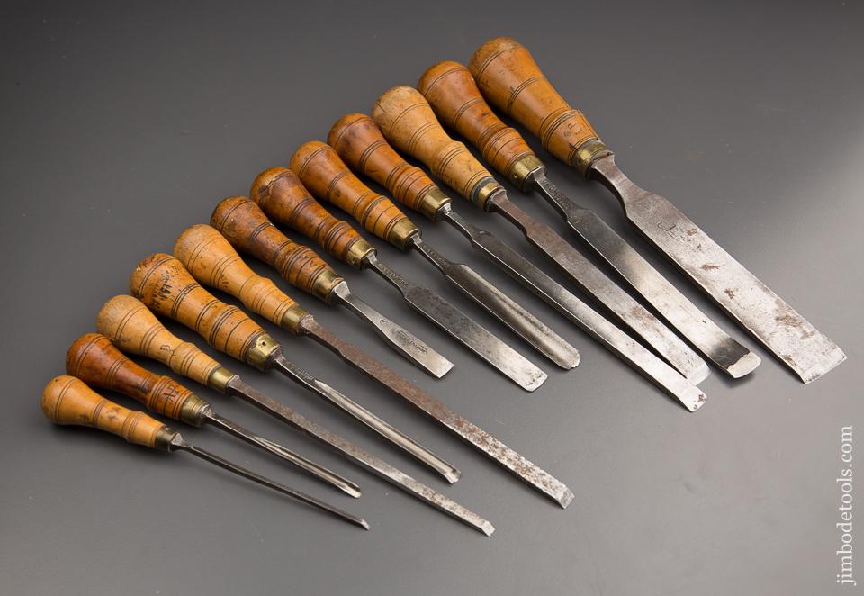 Wonderful Assortment of Dutch Chisels and Gouges with Boxwood Handles! - 87299