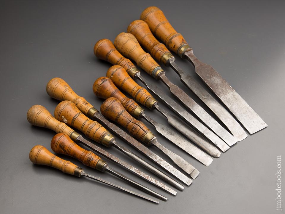 Wonderful Assortment of Dutch Chisels and Gouges with Boxwood Handles! - 87299