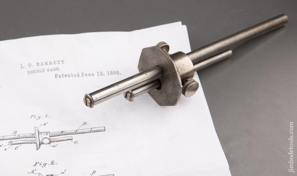 BARRETT Patent June 12, 1888 Pizza Wheel Marking Gauge - 87351