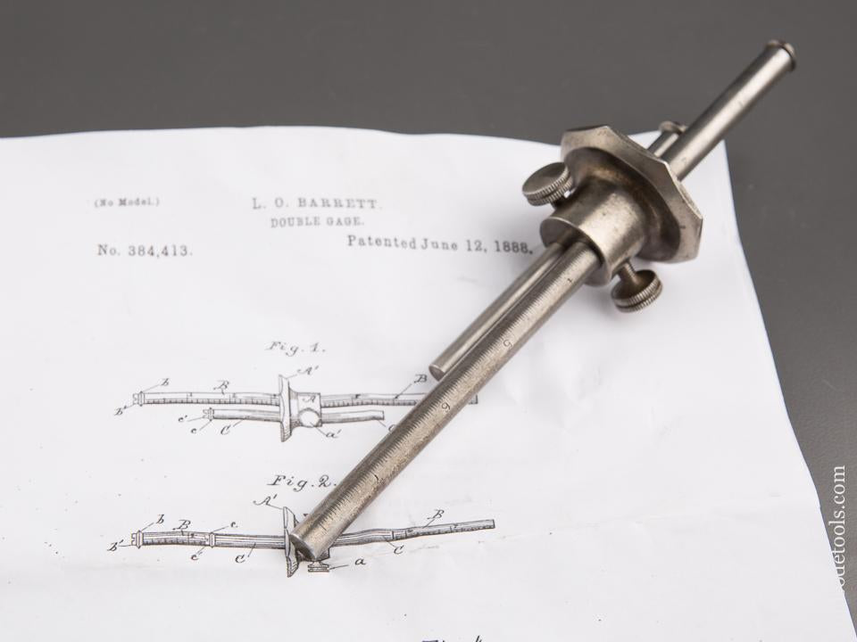 BARRETT Patent June 12, 1888 Pizza Wheel Marking Gauge - 87351