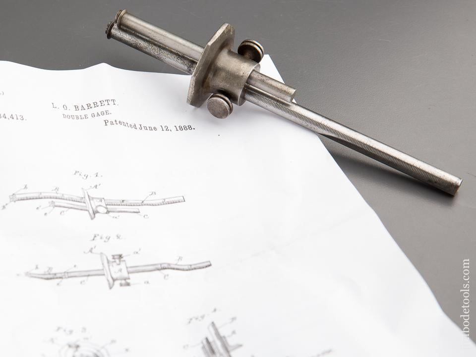 8 1/4 inch BARRETT Patent June 12, 1888 Double Pizza Wheel Marking Gauge - 87352