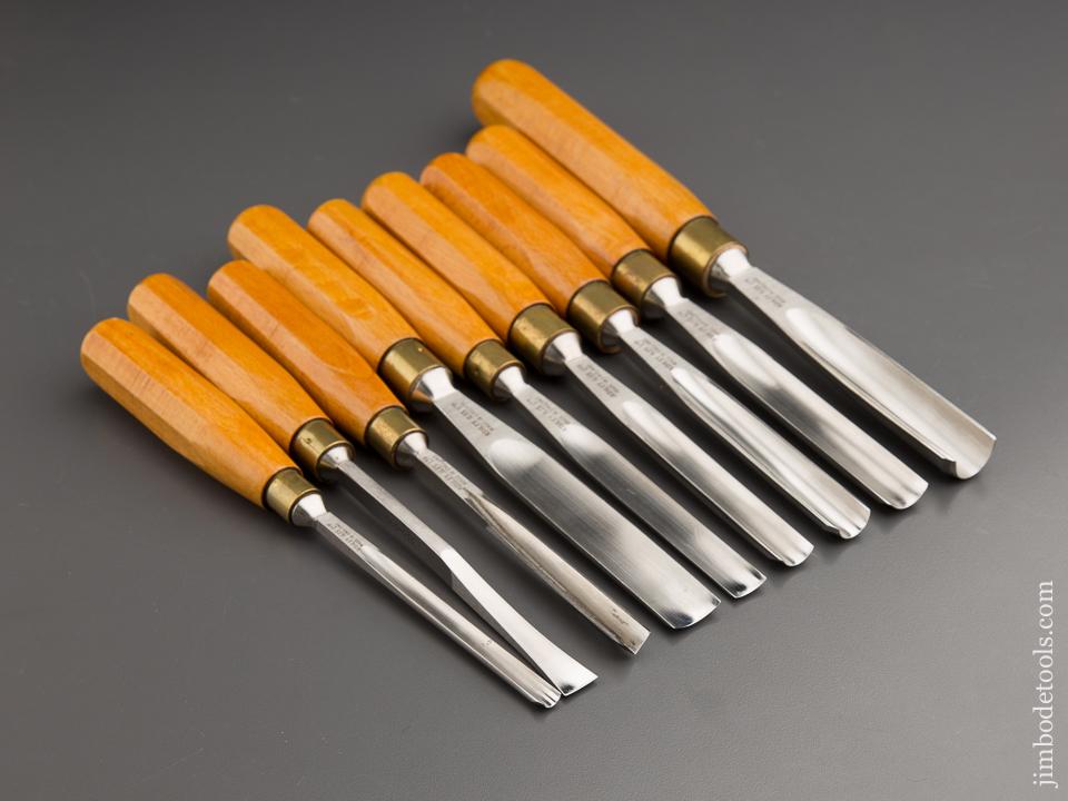 DEAD MINT Set of Nine ASHLEY ILES Carving Gouges - 87376