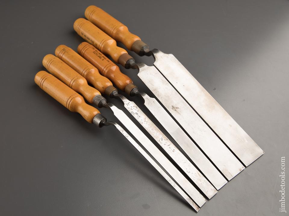 Extra Extra FINE Set of Six BUCK BROS Pattern Maker's Crank Neck Paring Chisels - 87404