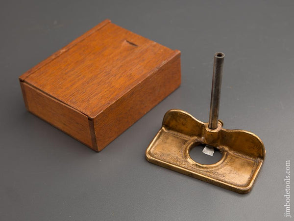 1 3/4 x 3 1/4 inch Brass Router Plane with 1/4 inch Cutter in Wooden Box - 87469