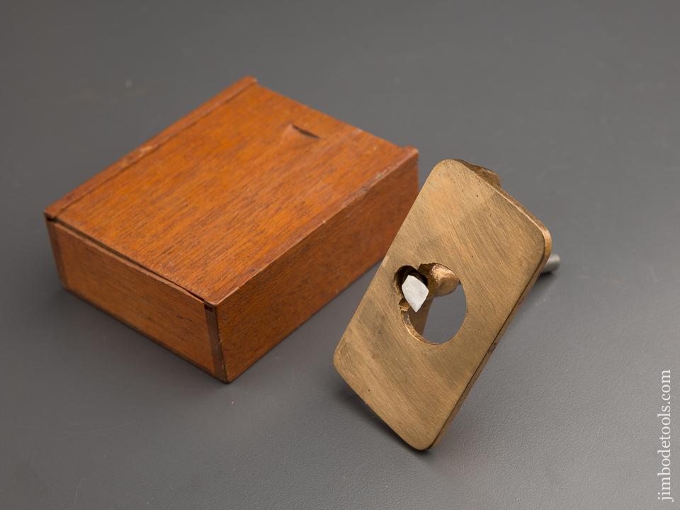 1 3/4 x 3 1/4 inch Brass Router Plane with 1/4 inch Cutter in Wooden Box - 87469
