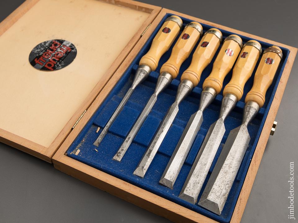 FREUD No. WC 106 Set of Six Boxwood Handled Chisels NEAR NEW in Original Box 87488