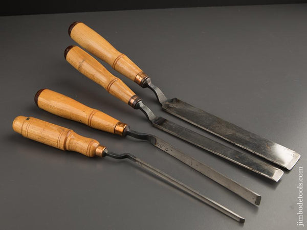 BUCK BROS Set of Four MINTY Crank Neck Pattern Maker's Gouges - 87495