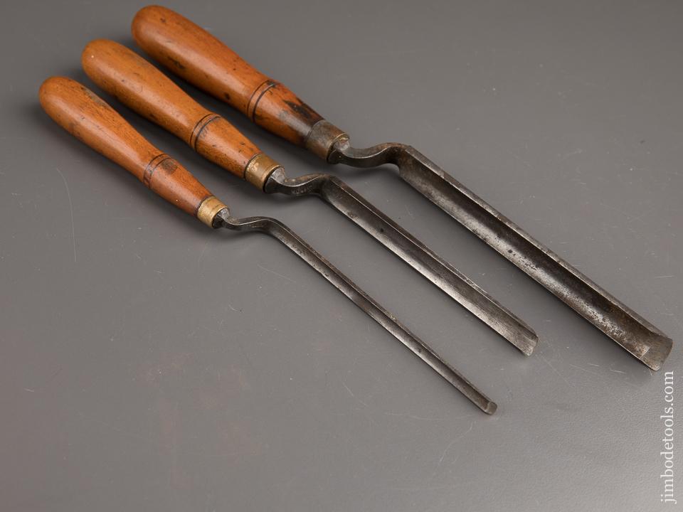 Set of Three BUCK BROS Pattern Maker's Crank Neck Gouges - 87529