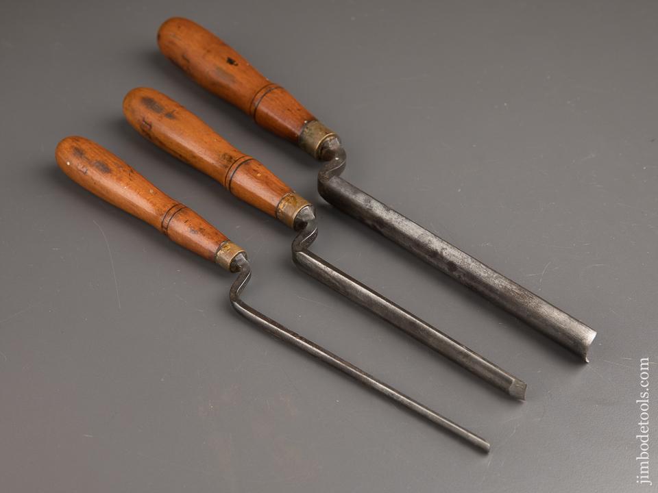 Set of Three BUCK BROS Pattern Maker's Crank Neck Gouges - 87529