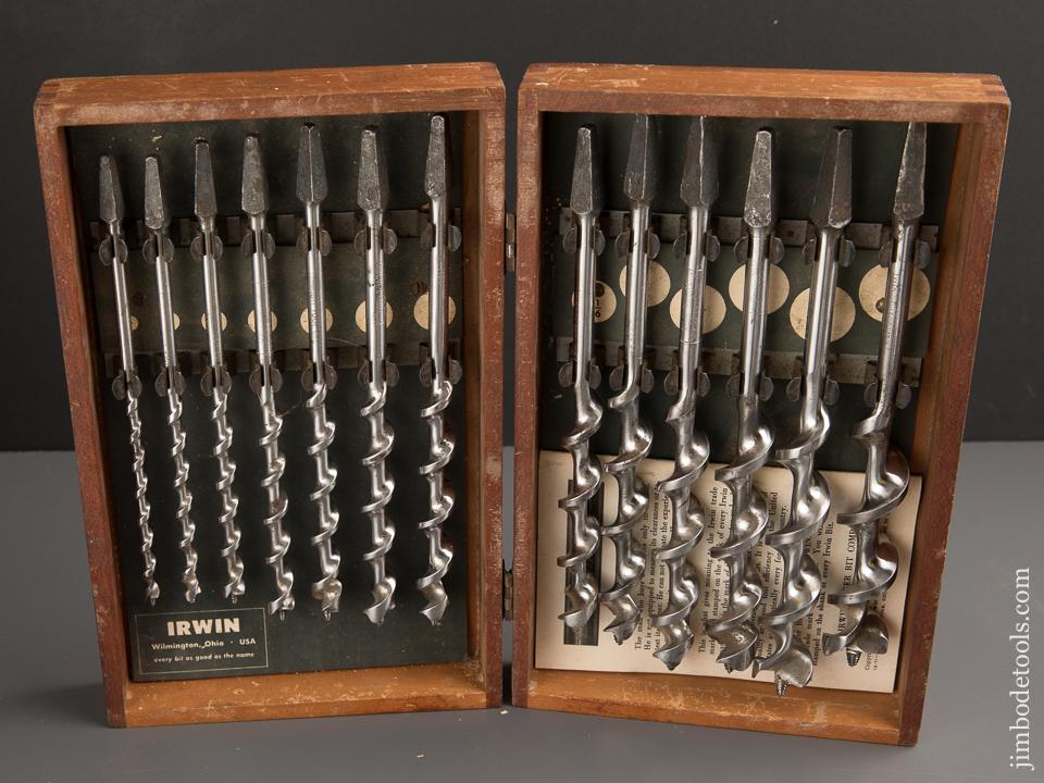 Complete Set of 13 IRWIN Style Auger Bits by MIDWAY TOOL CO in IRWIN Box - 87532