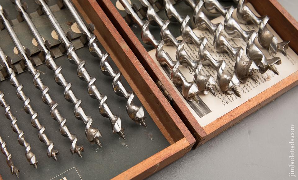 Complete Set of 13 IRWIN Style Auger Bits by MIDWAY TOOL CO in IRWIN Box - 87532