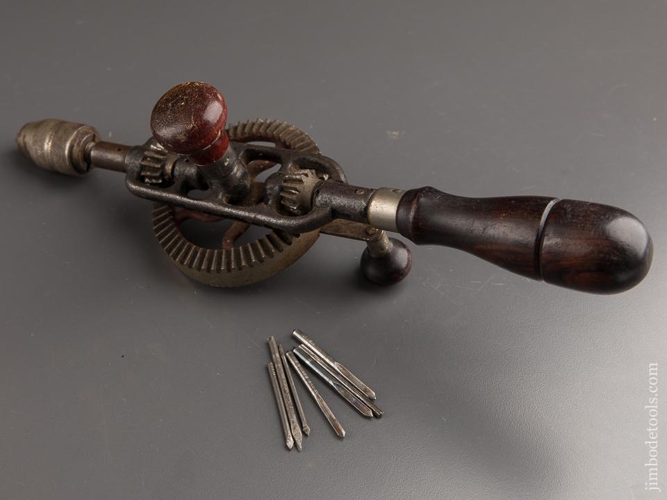 Rosewood Handled MILLERS FALLS Egg Beater Hand Drill with Nine Bits - 87456