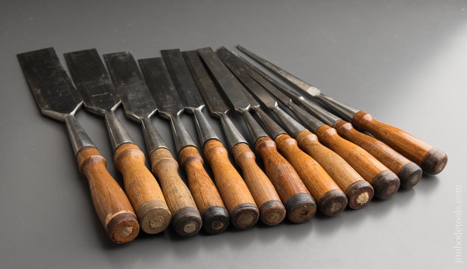 Fantastic Set of Twelve G.I. MIX & CO Socket Firmer Chisels in Canvas Roll - 87559