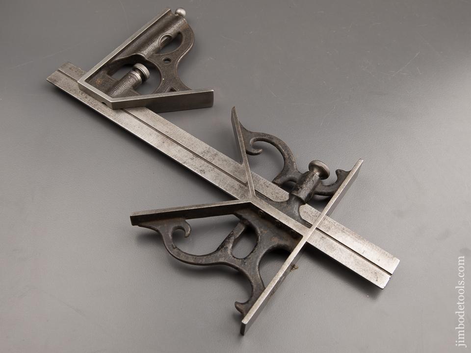 Fancy Twelve inch STANDARD TOOL CO ATHOL MASS Combination Square & Center Square - 87594