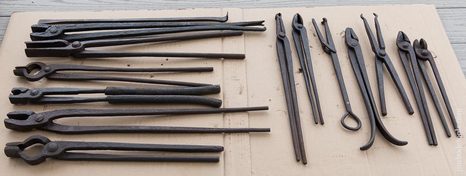 Great Collection of 14 Good Blacksmith's Tongs - 87680
