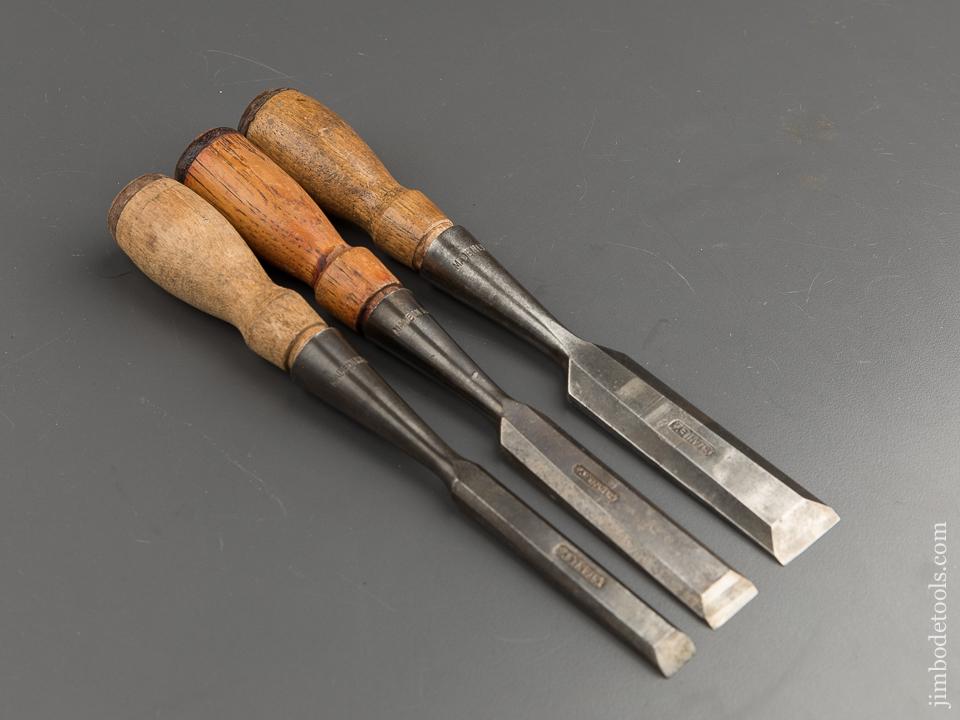EARLY Set of Three STANLEY No. 750 Chisels - 87687