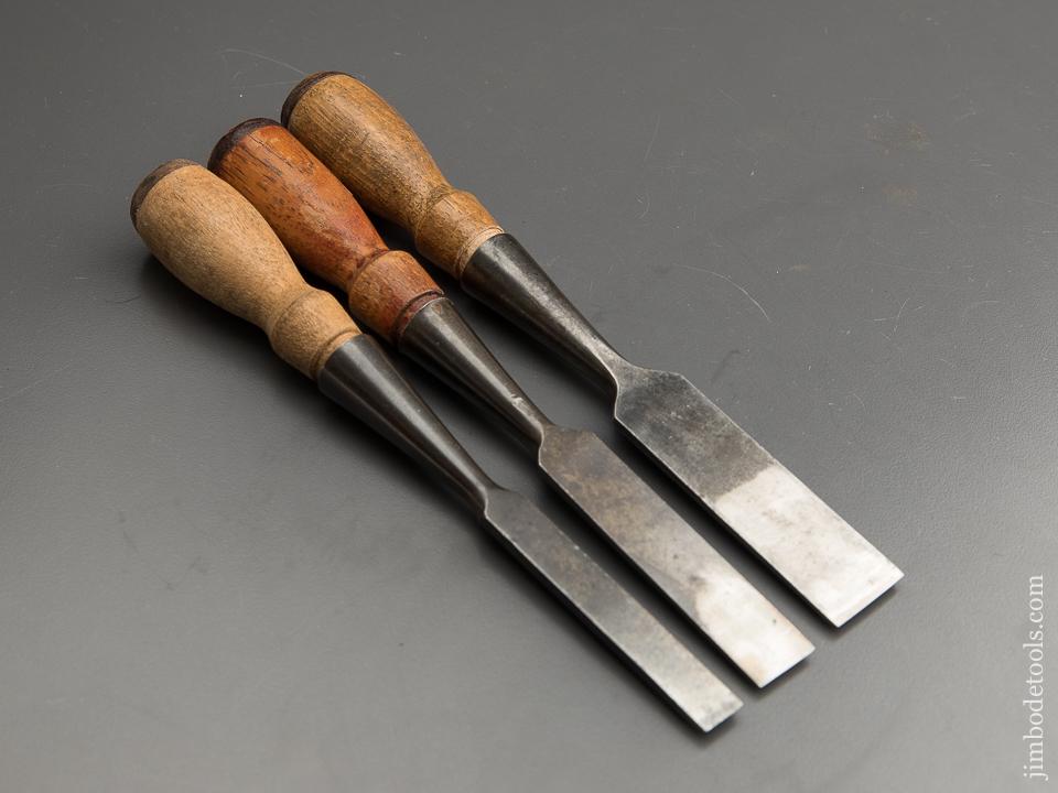 EARLY Set of Three STANLEY No. 750 Chisels - 87687