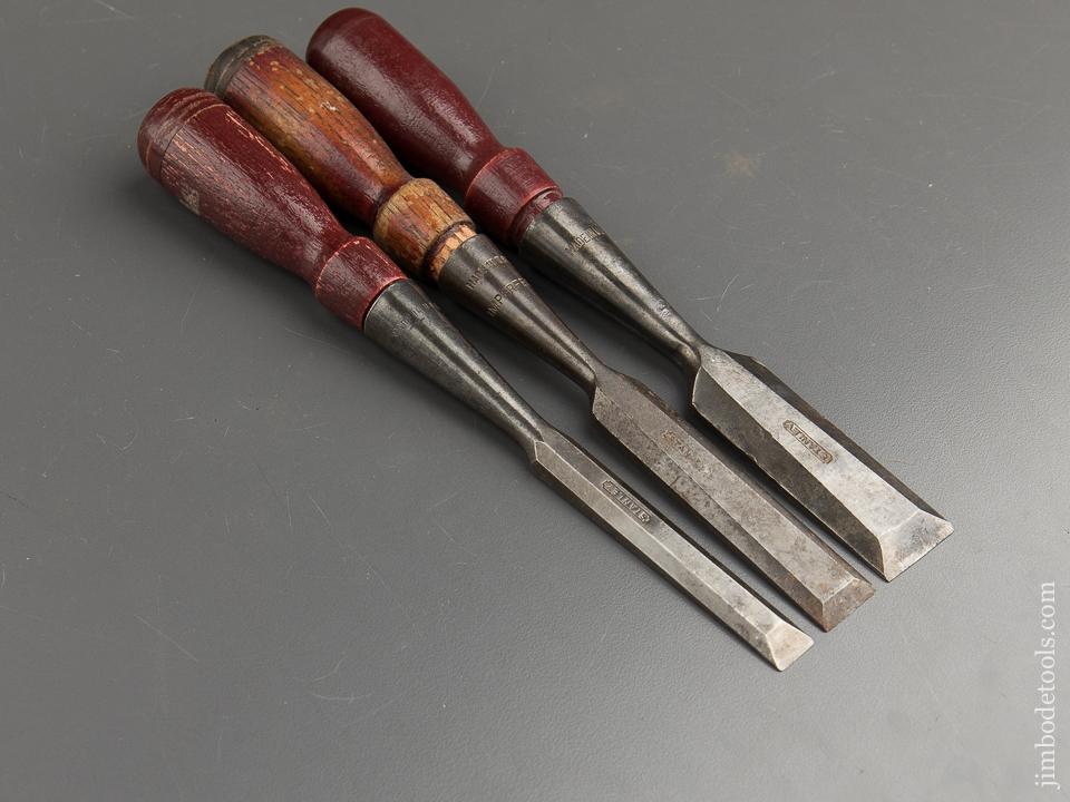 Set of Three STANLEY No. 740 Chisels EARLY - 87709