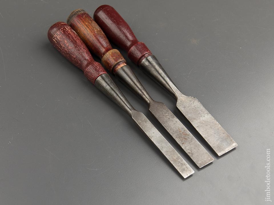 Set of Three STANLEY No. 740 Chisels EARLY - 87709