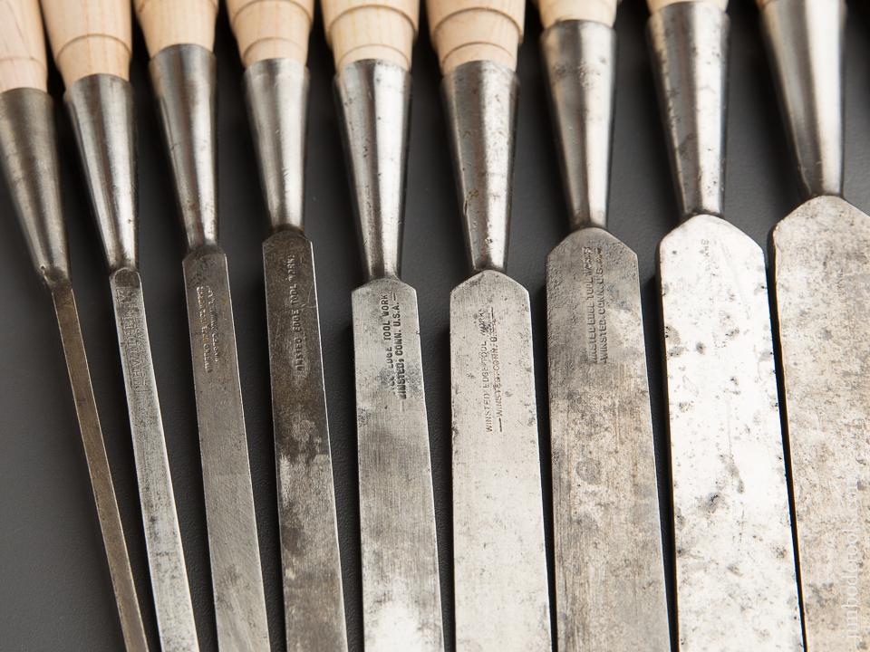 FULL Set of Twelve T.H. WITHERBY Socket Firmer Chisels in Canvas Roll - 87712