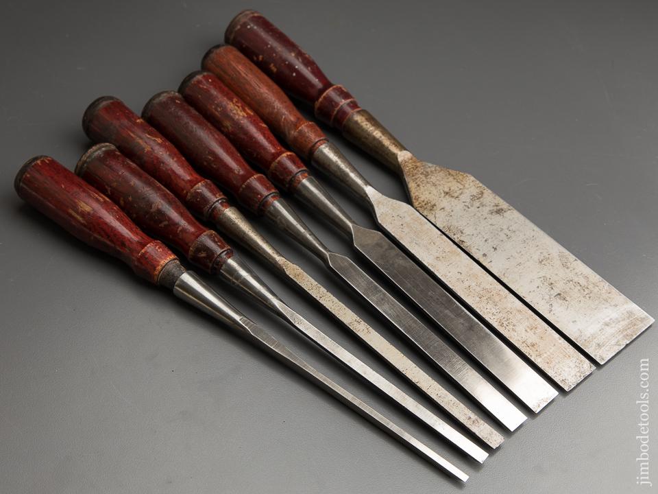 Superb! Set f Seven STANLEY No. 720 Socket Chisels EXTRA FINE - 87715
