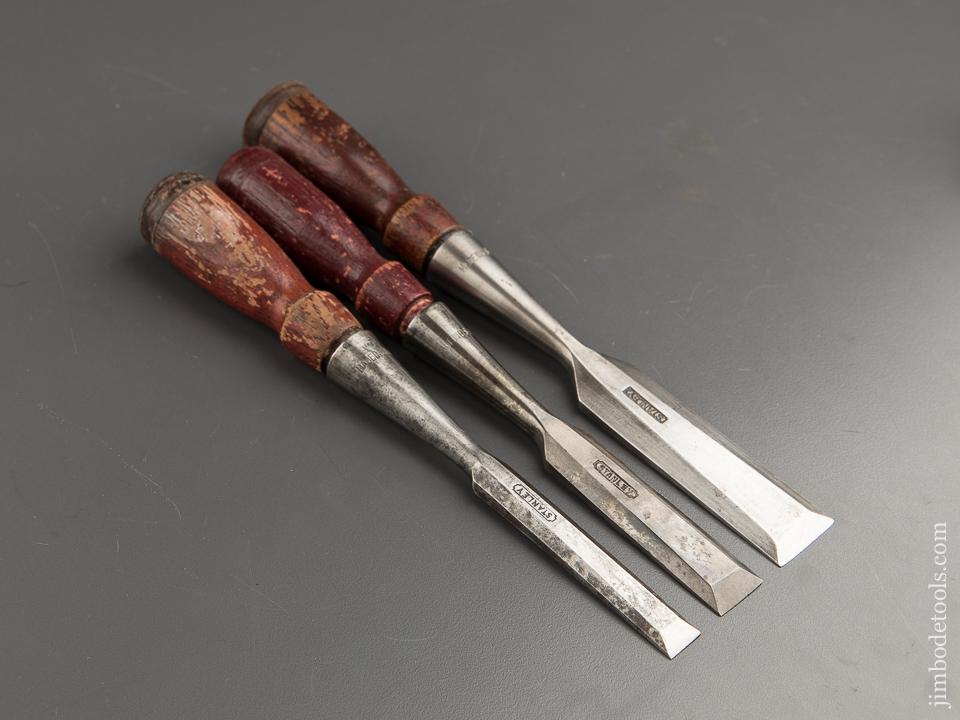 EARLY Set of Three STANLEY No. 750 Chisels - 87722