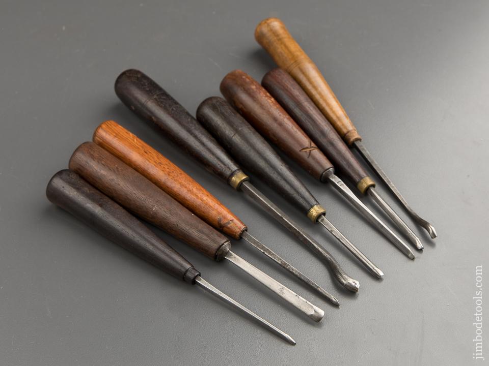 Eight Nice Carving Chisels by O. LINDER - 87731