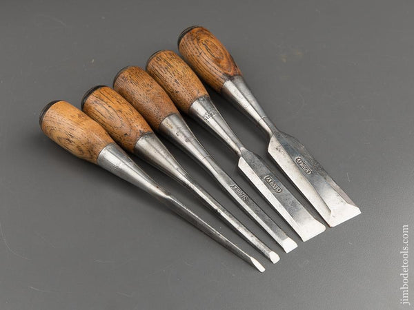 FINE Set of Five STANLEY No. 50 EVERLASTING Chisels - 87749