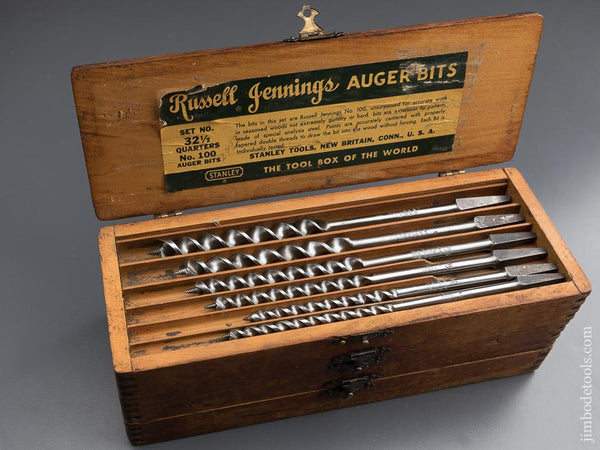 Complete Set of 13 RUSSELL JENNINGS Auger Bits in Original 3 Tiered Box - 87768
