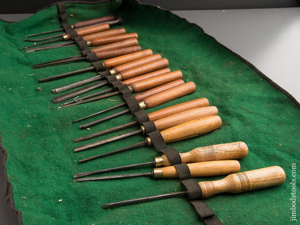 Twenty Clean ADDIS Carving Chisels in Roll - 87773