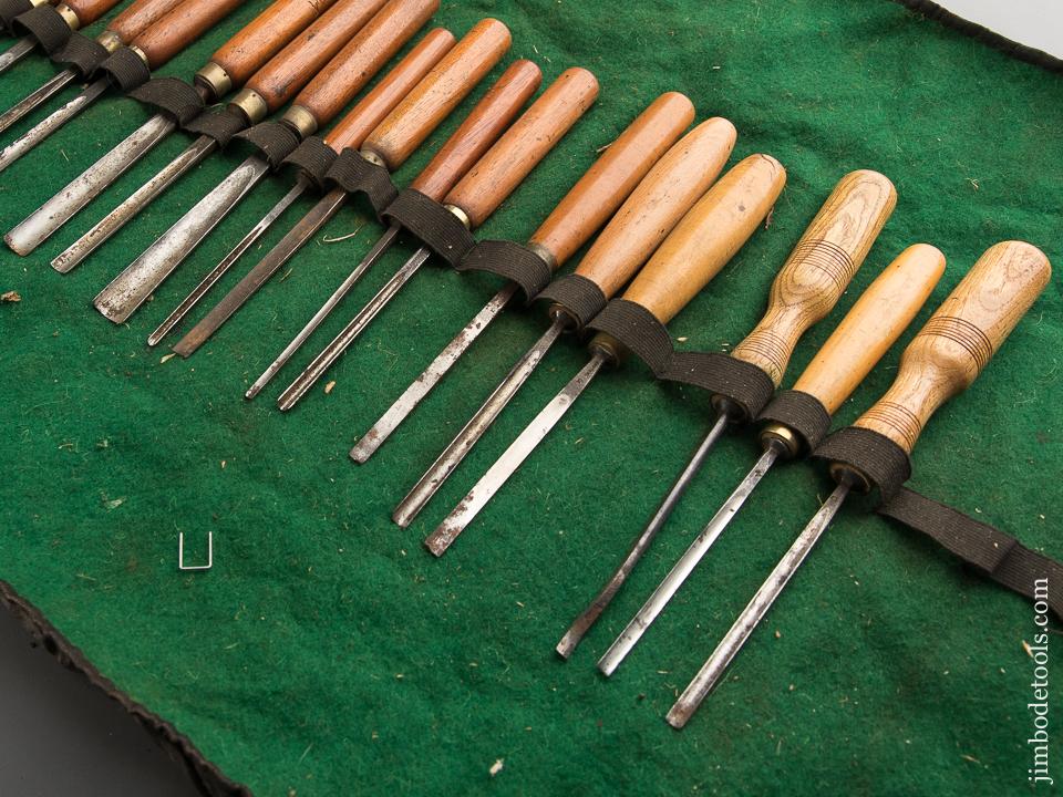Twenty Clean ADDIS Carving Chisels in Roll - 87773