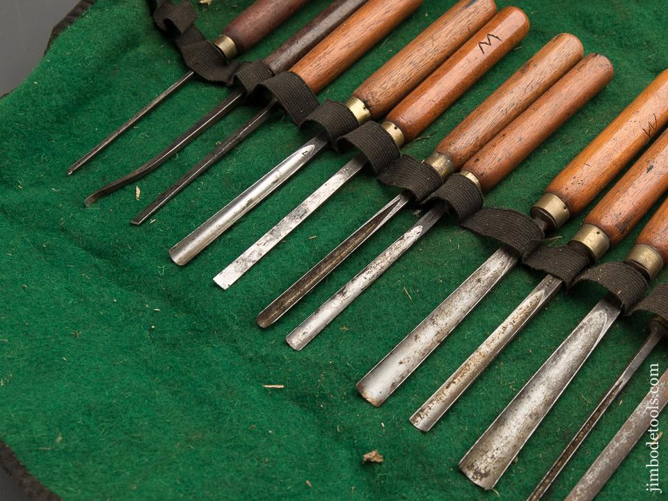 Twenty Clean ADDIS Carving Chisels in Roll - 87773