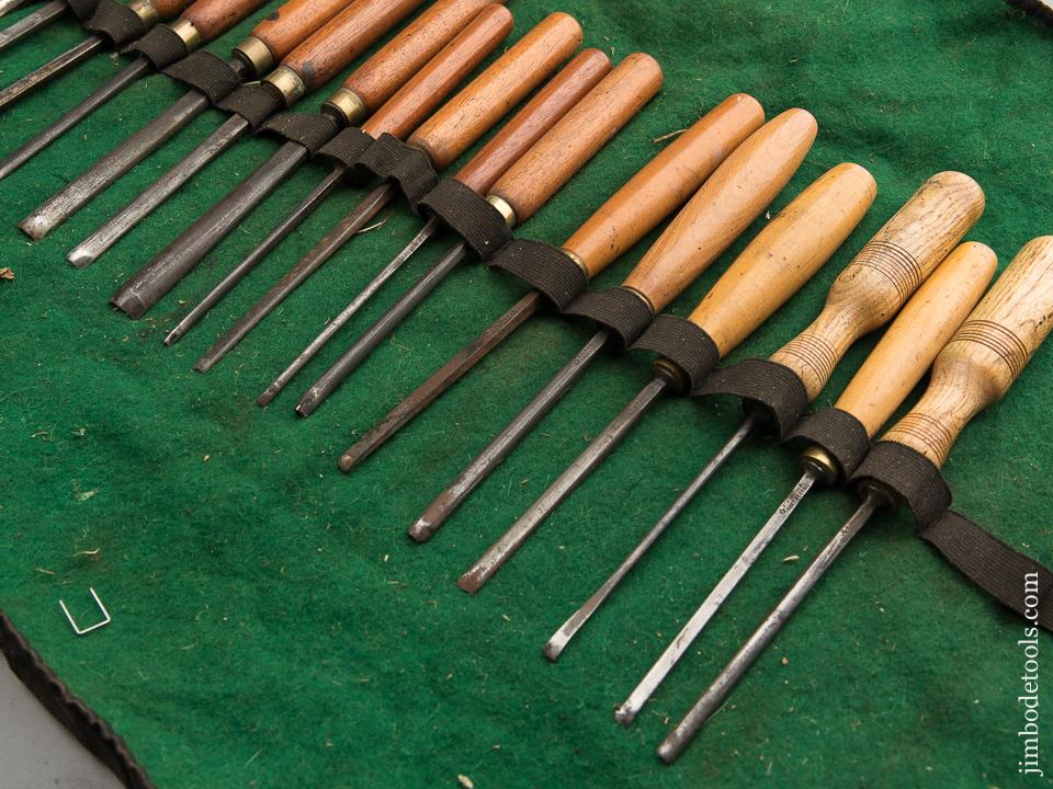 Twenty Clean ADDIS Carving Chisels in Roll - 87773